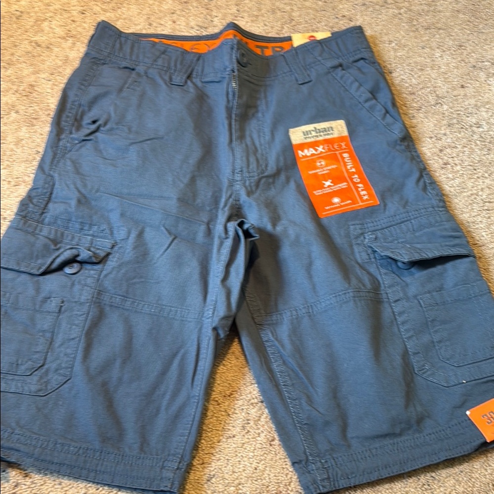 Urban Pipeline Blue Cargo Shorts Relaxed Fit